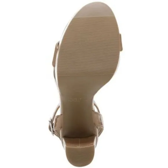 BAR III Womens Camel Beige Strap 1&quot; Platform Ivy Block Heel Heeled Sandal 10 M