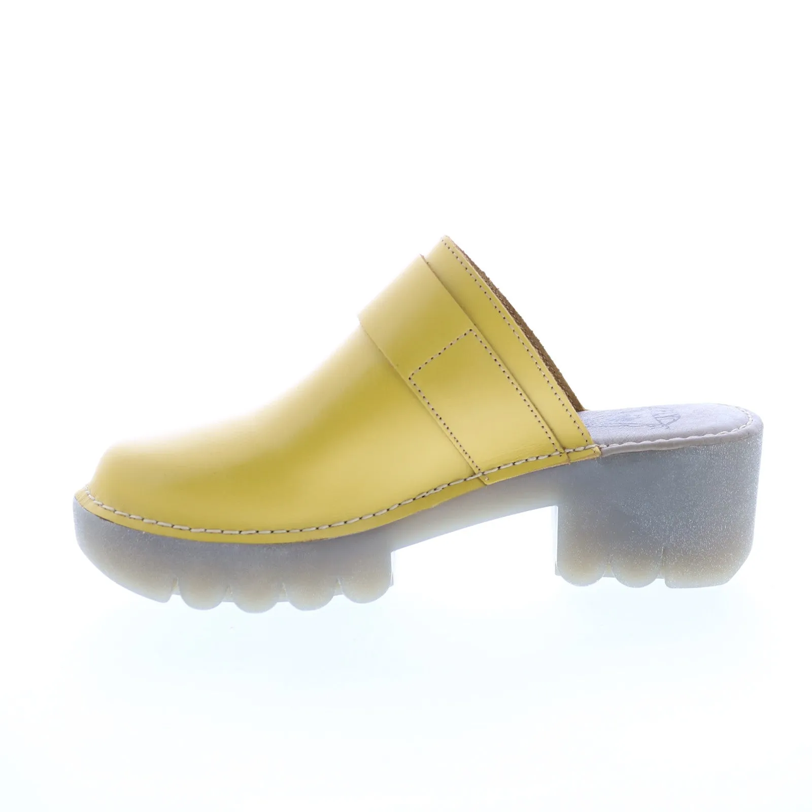 Fly London Enda ENDA510FLY-004 Womens Yellow Leather Heeled Sandals Shoes