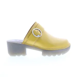 Fly London Enda ENDA510FLY-004 Womens Yellow Leather Heeled Sandals Shoes