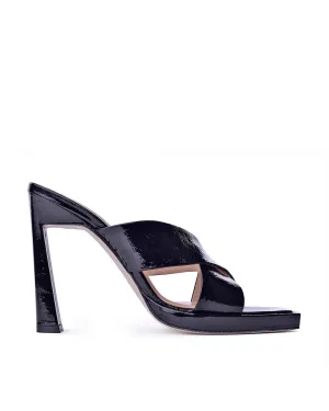 Kaori Plateau Black Naplak Mules