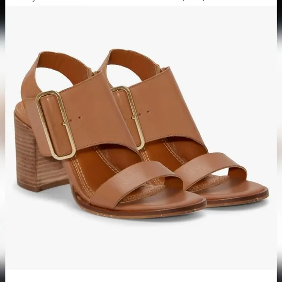 Lucky Brand Women'sDarnah Heeled Sandal, Lion, Chunky Heel  7 1/2  NWOT