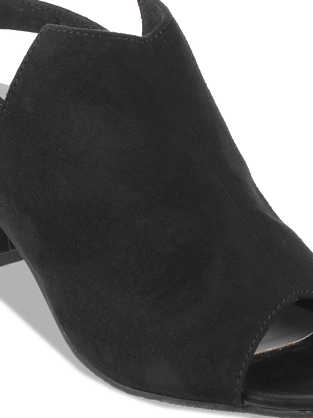Mochi Open Toe Block Mules With Buckle Closure