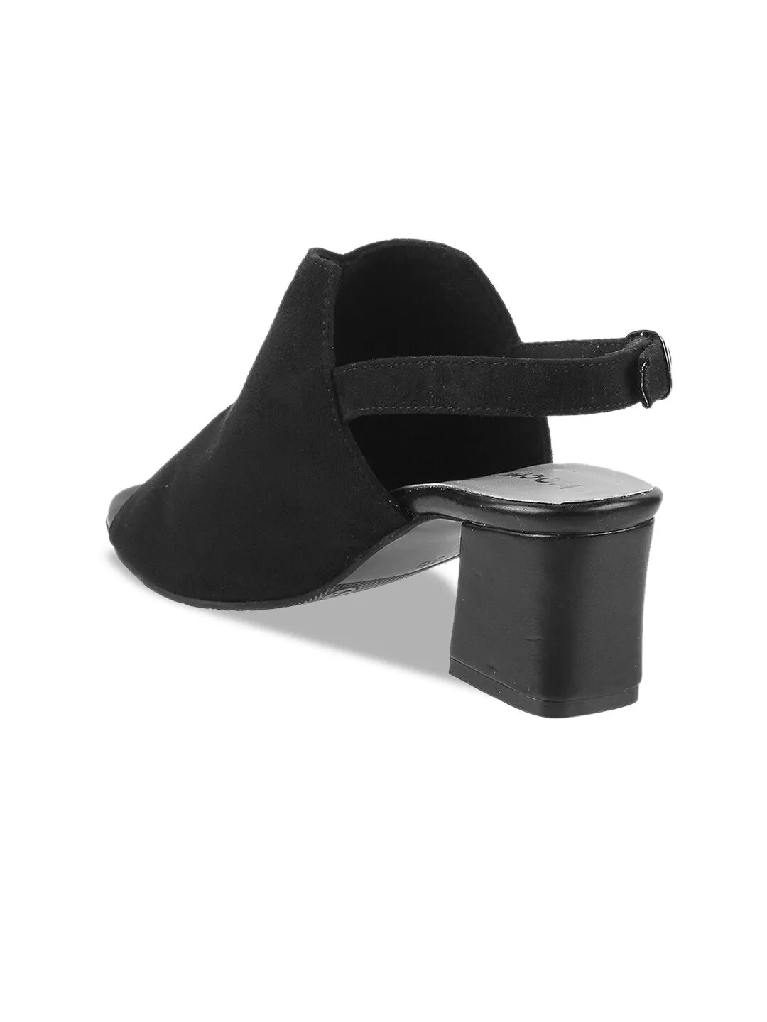 Mochi Open Toe Block Mules With Buckle Closure