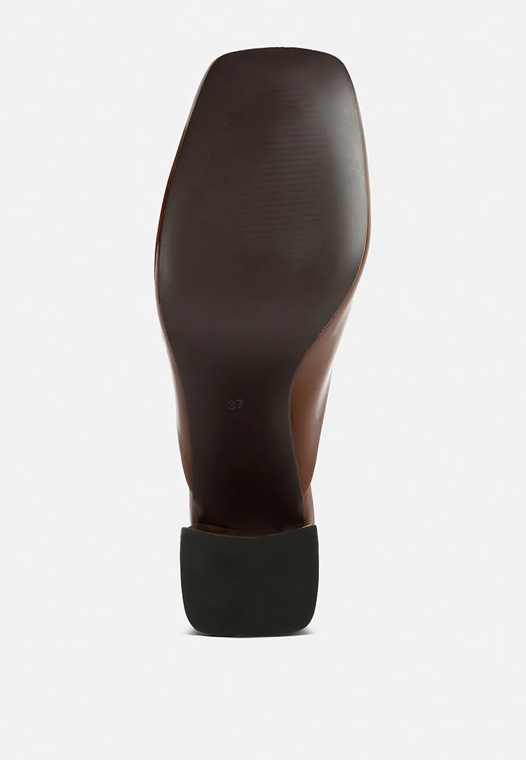 Neoplast Patent Pu Block Heeled Mules By Ruw