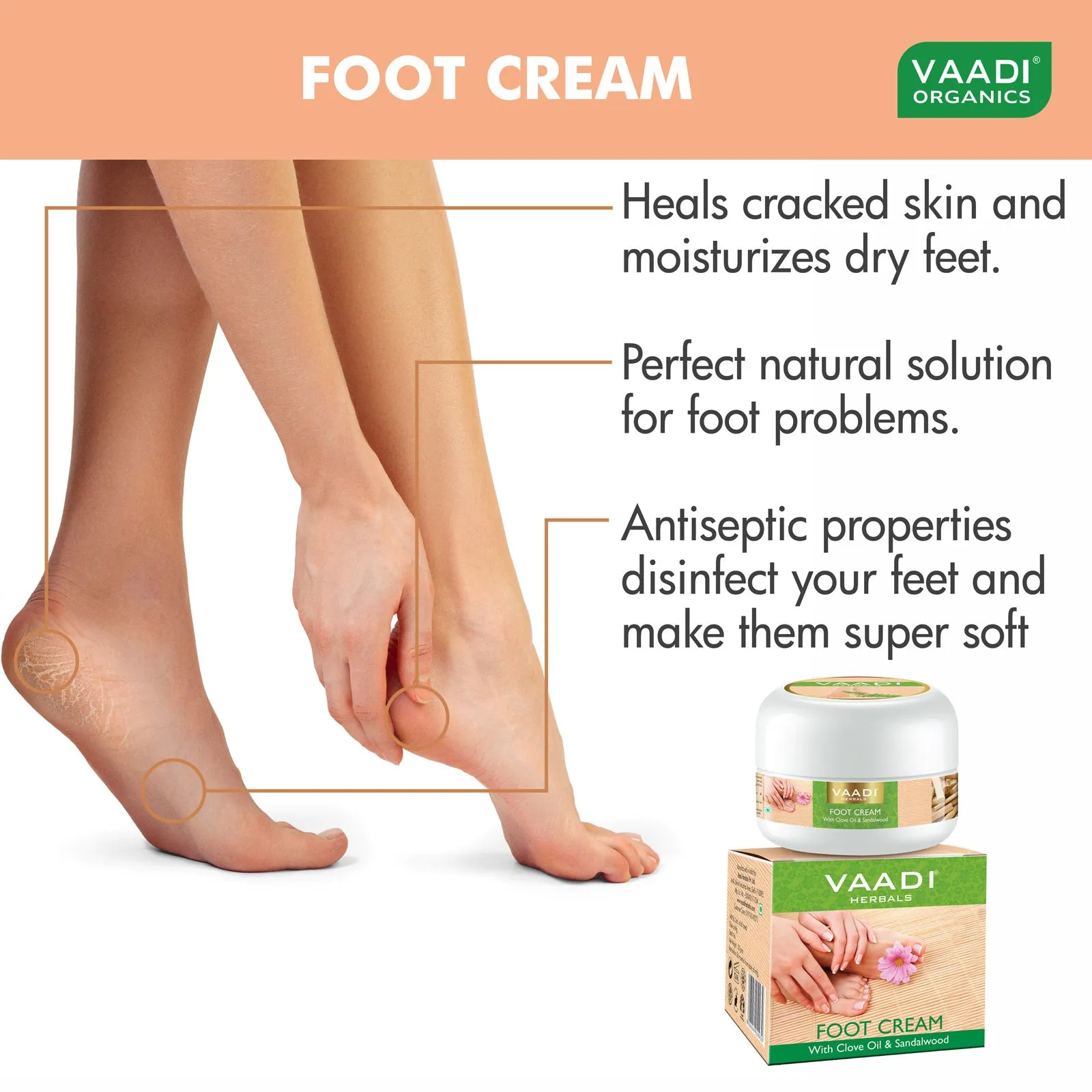 Pack of 3 Foot Cream - Clove & Sandal Oil (30 gms x 3)