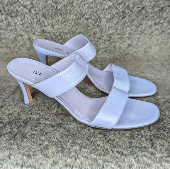 St. John Two Strap Heeled Sandal Purple Women's 8 Narrow
