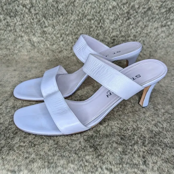 St. John Two Strap Heeled Sandal Purple Women's 8 Narrow