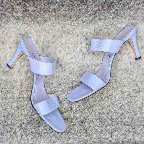 St. John Two Strap Heeled Sandal Purple Women's 8 Narrow