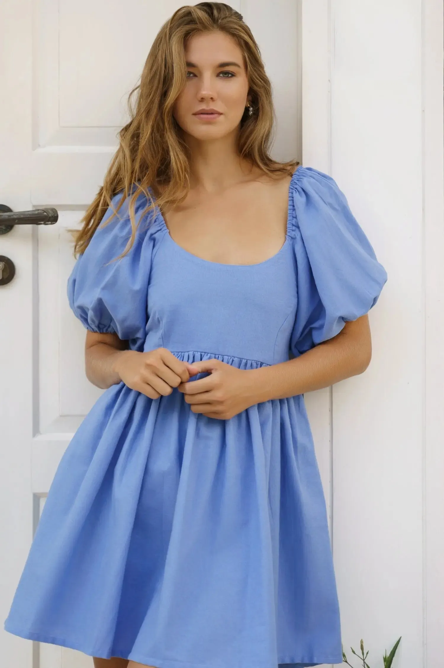 Strawberry Fields Puff Sleeve Mini Dress by Bali ELF