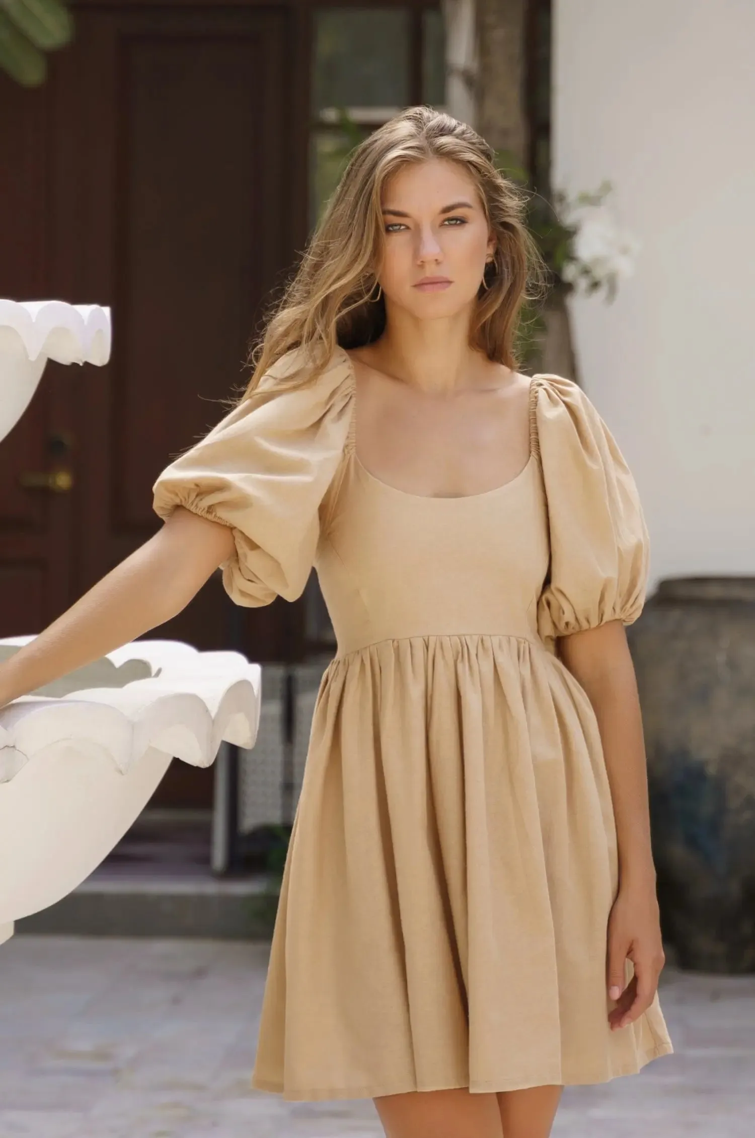 Strawberry Fields Puff Sleeve Mini Dress by Bali ELF