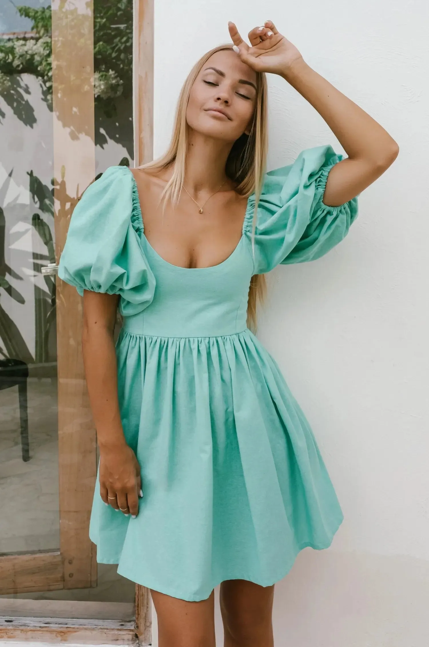 Strawberry Fields Puff Sleeve Mini Dress by Bali ELF