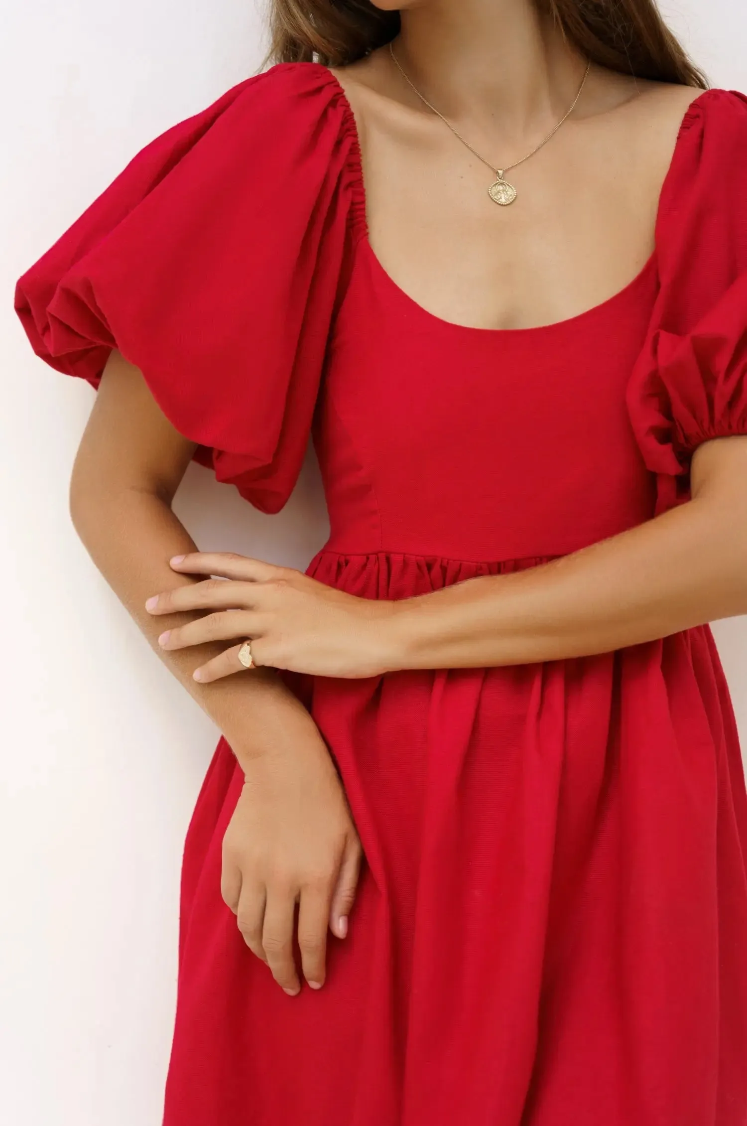 Strawberry Fields Puff Sleeve Mini Dress by Bali ELF