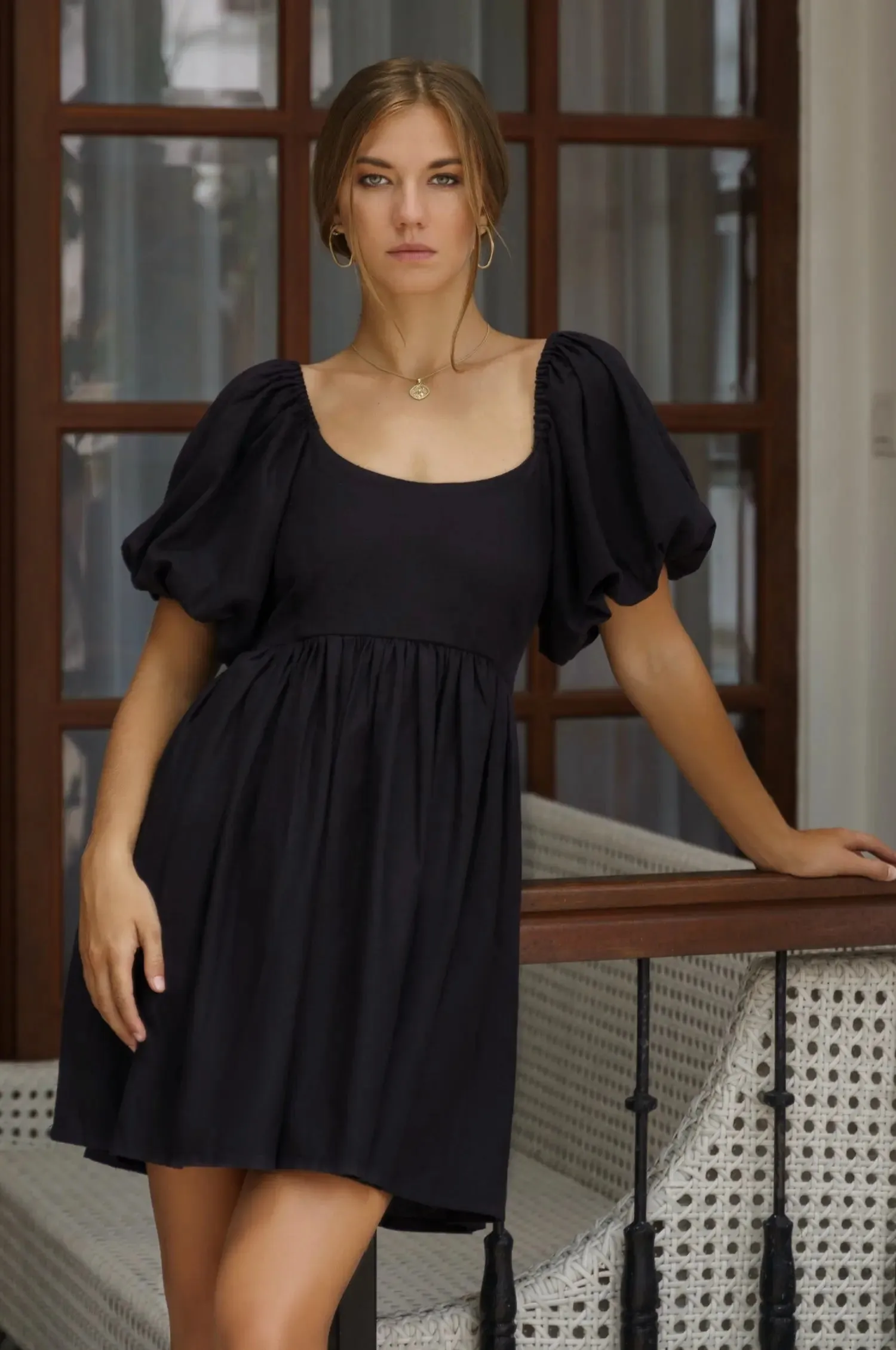 Strawberry Fields Puff Sleeve Mini Dress by Bali ELF