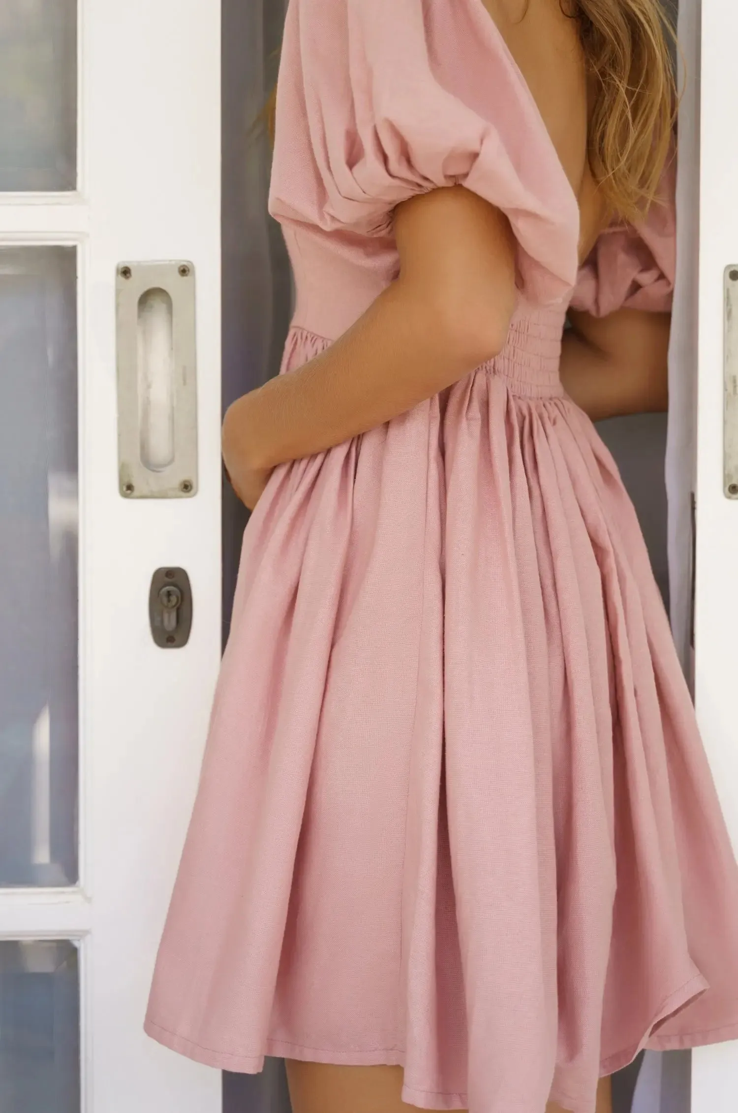 Strawberry Fields Puff Sleeve Mini Dress by Bali ELF