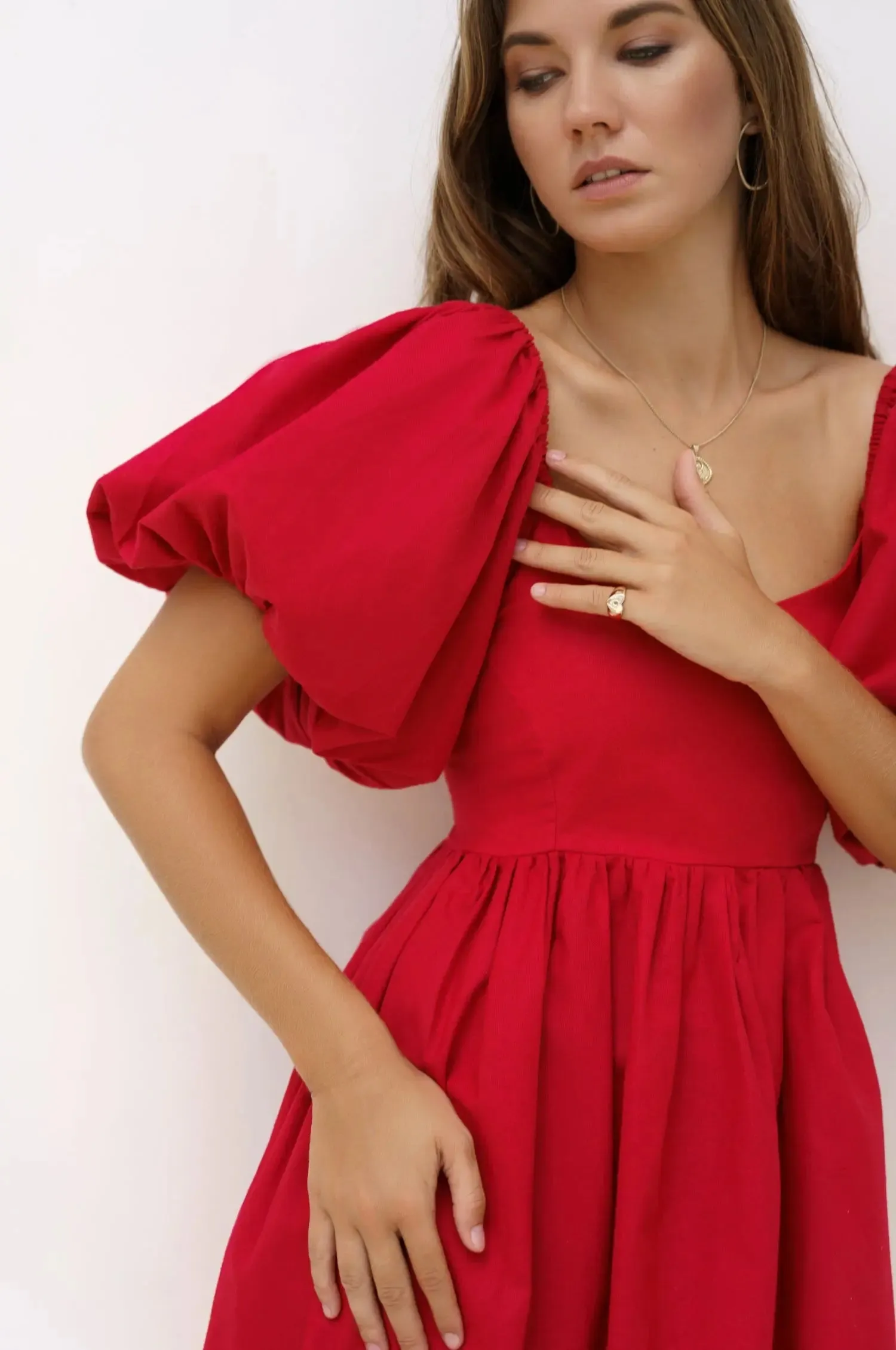 Strawberry Fields Puff Sleeve Mini Dress by Bali ELF