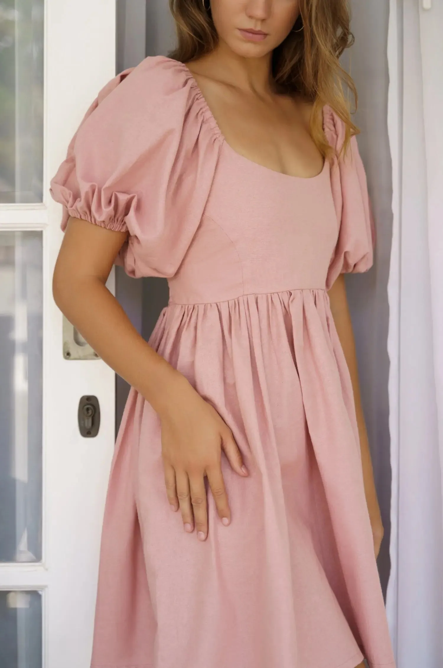 Strawberry Fields Puff Sleeve Mini Dress by Bali ELF