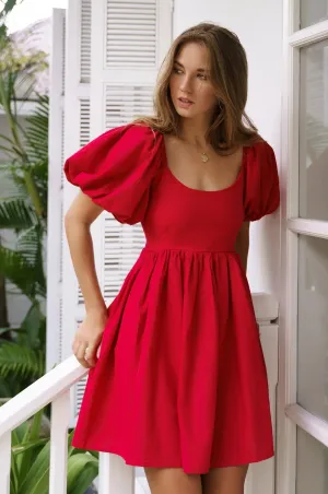 Strawberry Fields Puff Sleeve Mini Dress by Bali ELF
