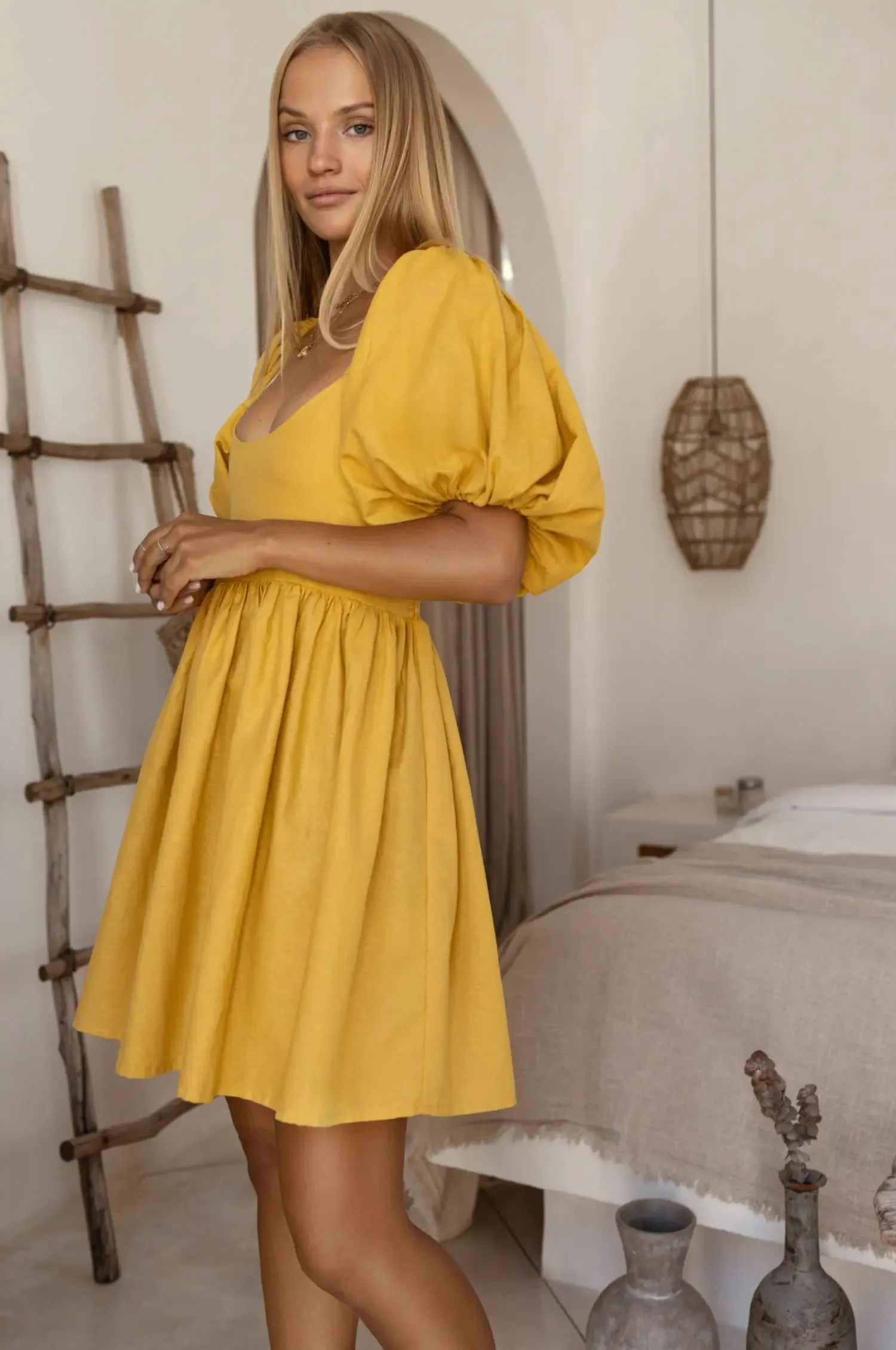 Strawberry Fields Puff Sleeve Mini Dress by Bali ELF