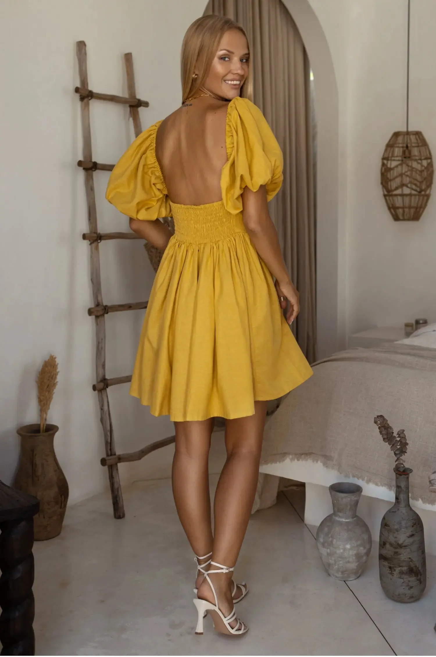 Strawberry Fields Puff Sleeve Mini Dress by Bali ELF