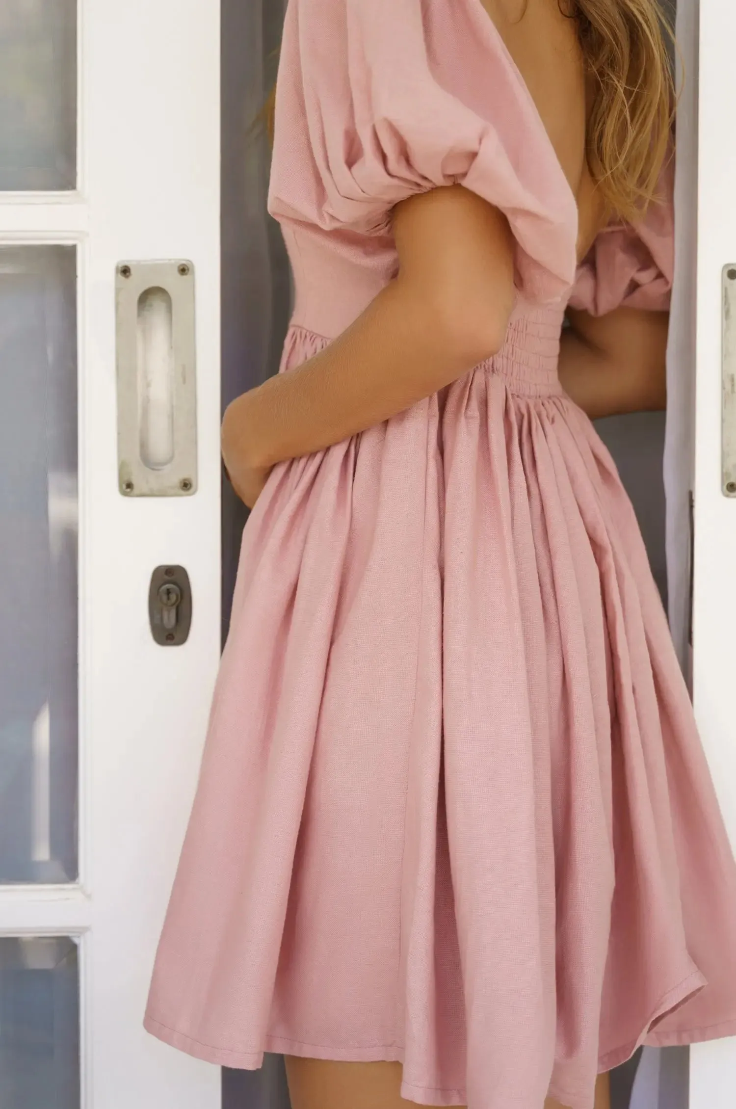 Strawberry Fields Puff Sleeve Mini Dress by Bali ELF