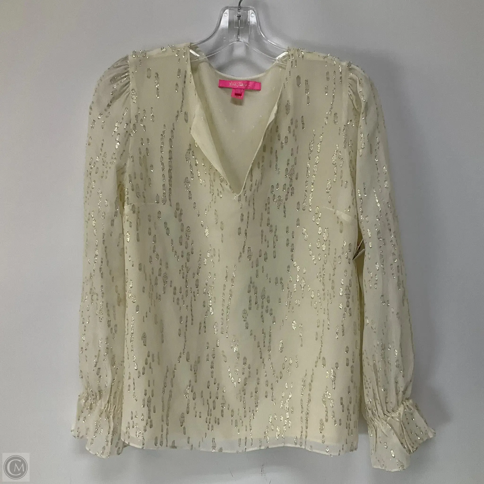 Top Long Sleeve Designer By Lilly Pulitzer In Tan, Size: Xs