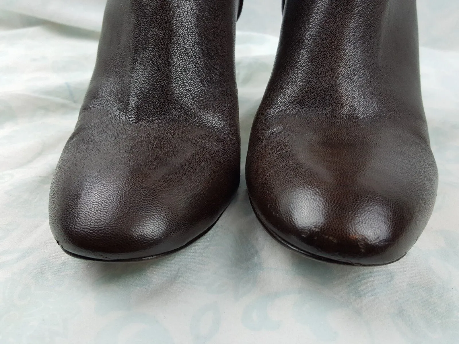 Tory Burch Brown Leather Gold Buckle High Heel Knee High Boots