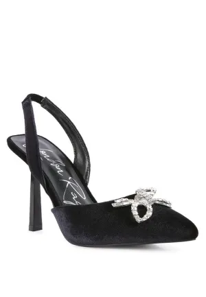 Velvet Sparkle Slingback Mules