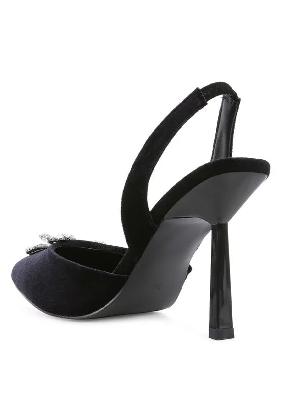 Velvet Sparkle Slingback Mules