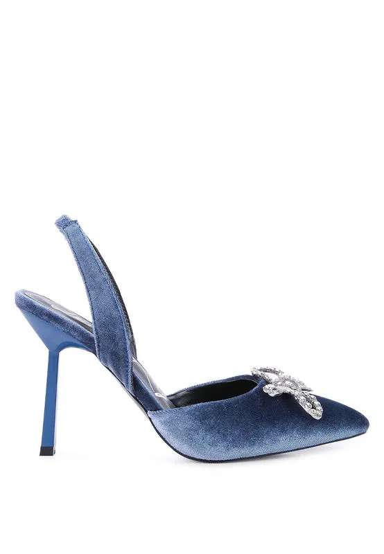 Velvet Sparkle Slingback Mules