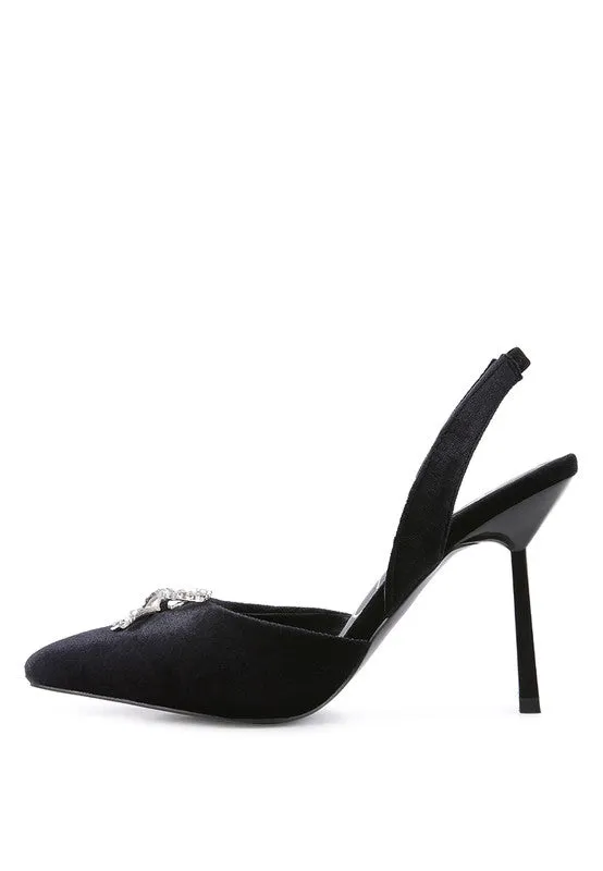 Velvet Sparkle Slingback Mules
