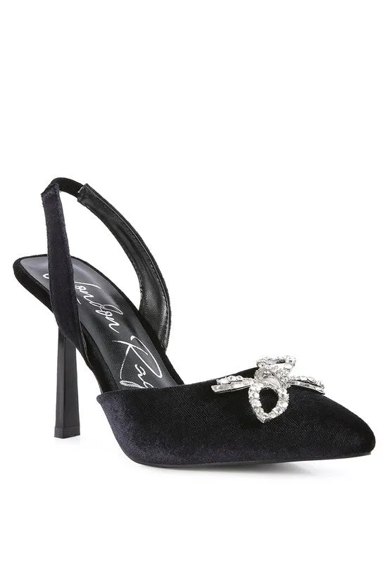 Velvet Sparkle Slingback Mules