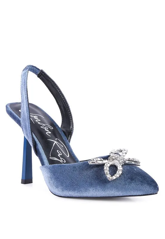 Velvet Sparkle Slingback Mules