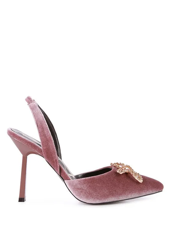 Velvet Sparkle Slingback Mules