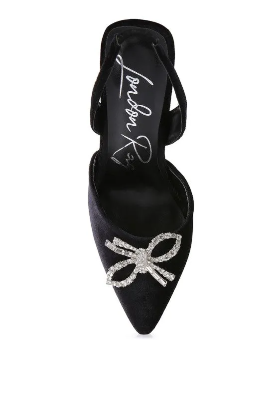 Velvet Sparkle Slingback Mules