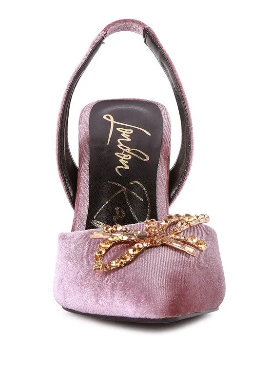 Velvet Sparkle Slingback Mules