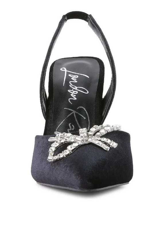Velvet Sparkle Slingback Mules