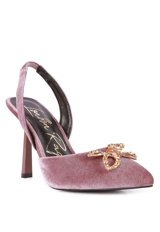 Velvet Sparkle Slingback Mules